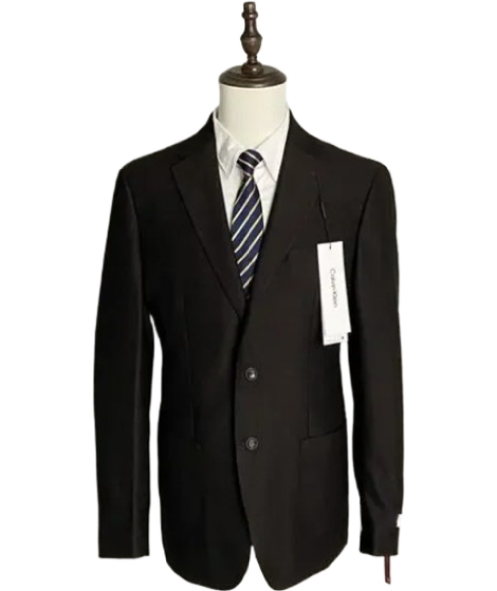 Calvin Klein Sport Coat Men's 42 Long Slim Fit Brown Herringbone Wool Blend NWT